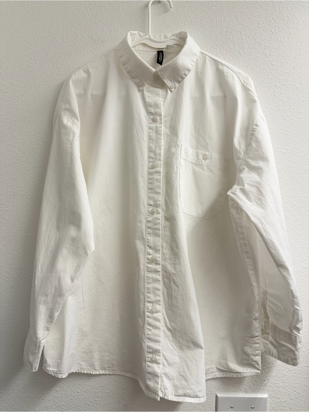 H&M women’s oversized long sleeve Button-Down Shirt relaxed fit layer size Small